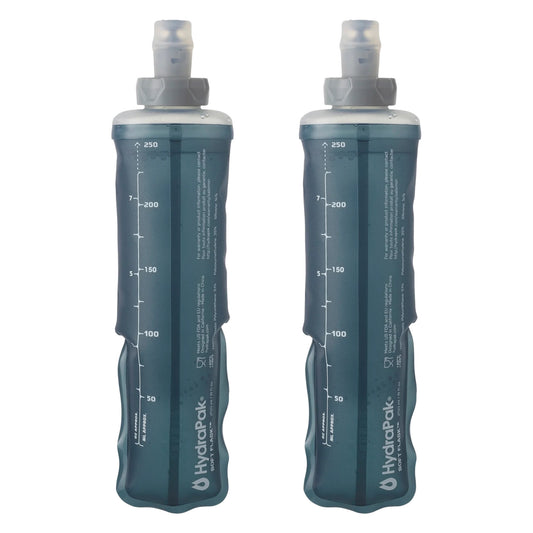 2 x Salomon soft flasks 250 ml, tweedelige set in grijs