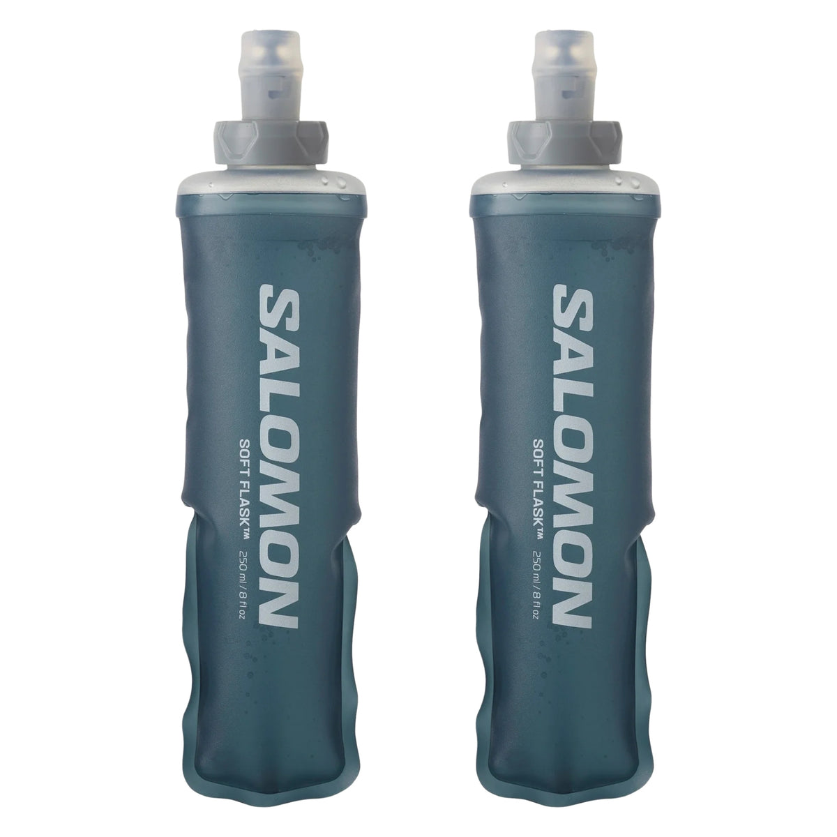 2 x Salomon soft flasks 250 ml, overzicht van de tweedelige set