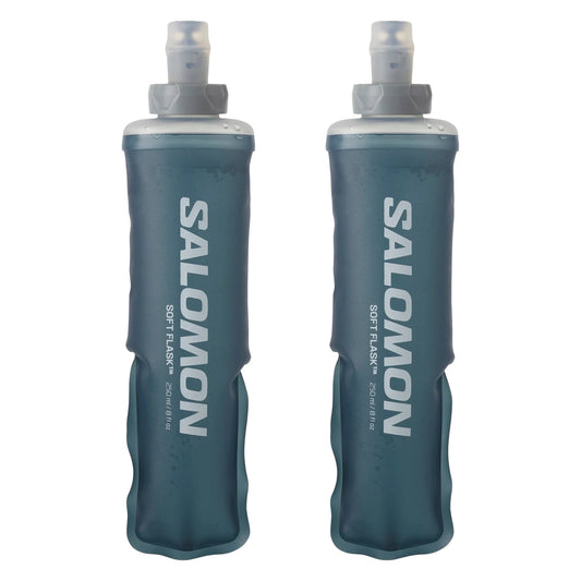 2 x Salomon soft flasks 250 ml, overzicht van de tweedelige set