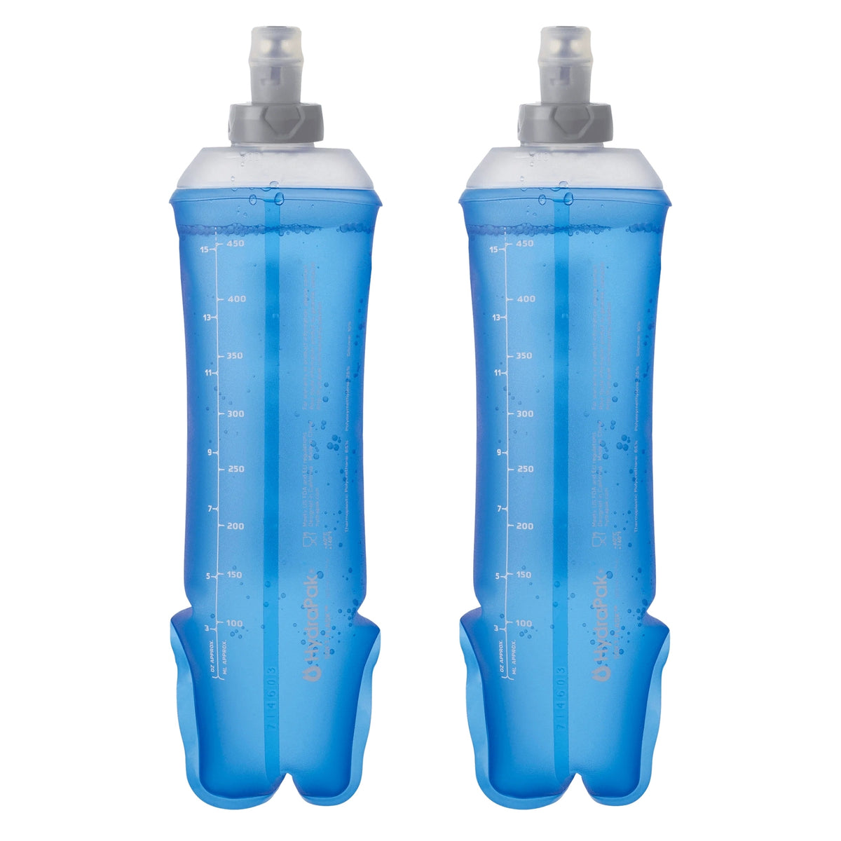 2 x Salomon soft flasks 500 ml 28 mm, tweedelige set in blauw