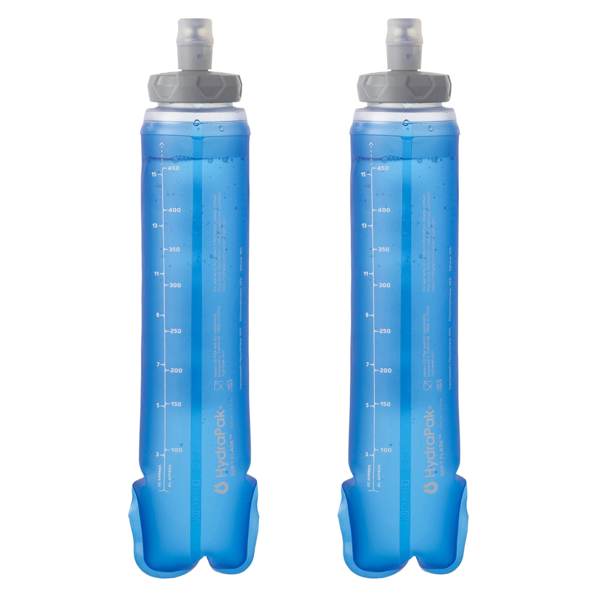 2 x Salomon soft flasks 500 ml 42 mm, tweedelige set in blauw