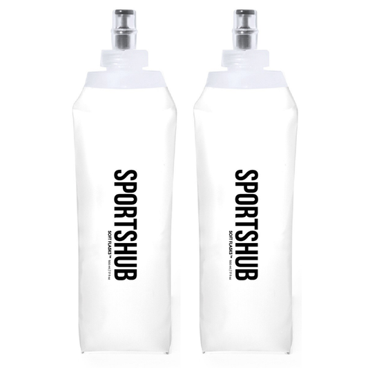 2 x SportsHub soft flasks 500 ml, overzicht van de tweedelige set