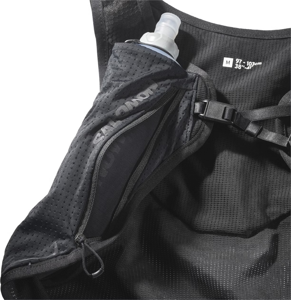 Trailrunningriem Salomon Pulse 2 zwart, achteraanzicht