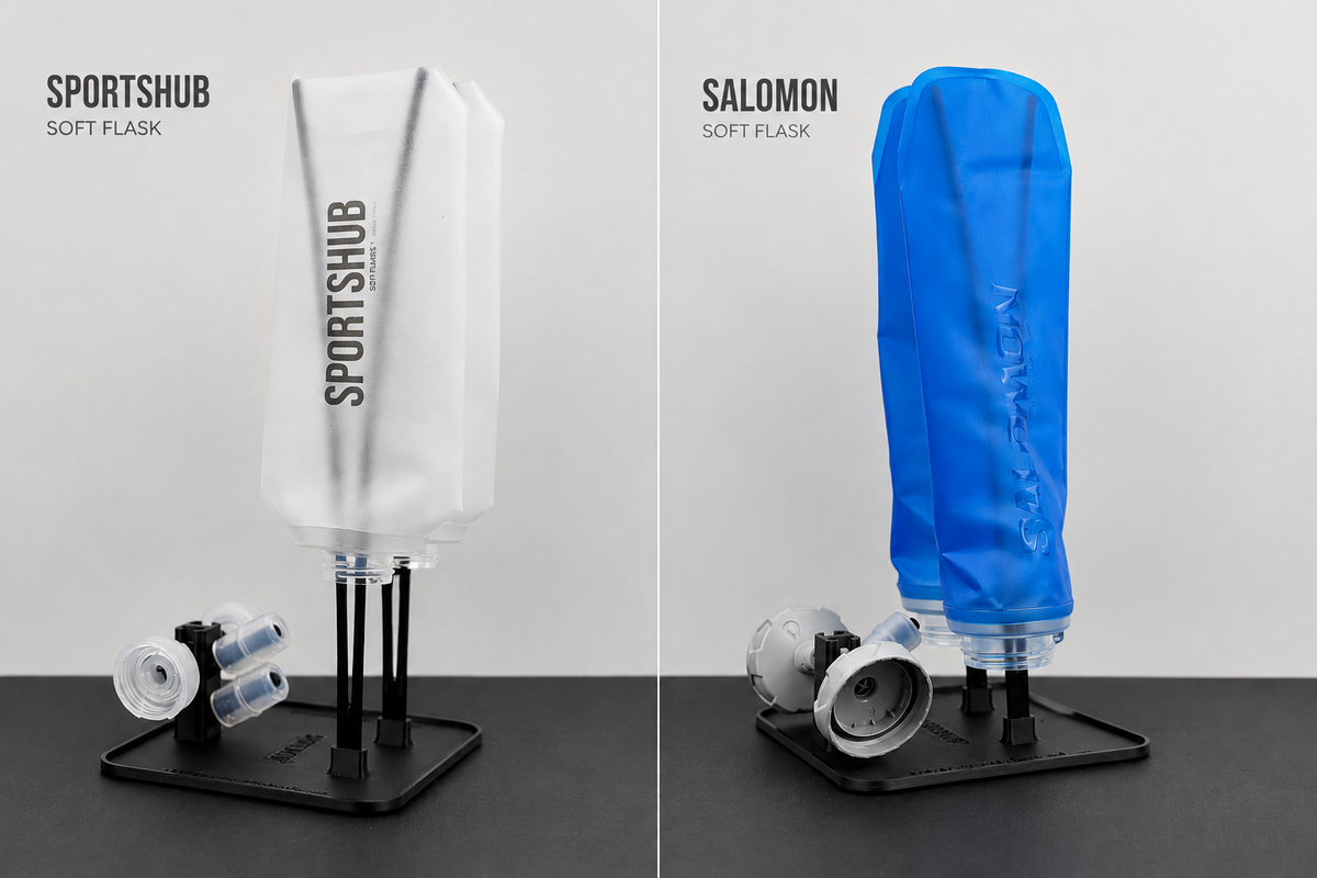 SportsHub-standaard met twee Salomon-softflasks