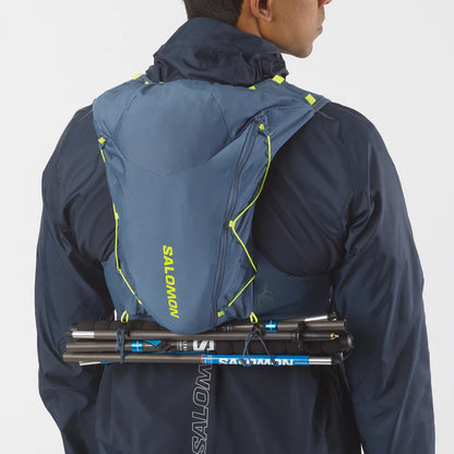 Hydratatievest Salomon ADV Skin 12 steenblauw, detail van het verstelsysteem