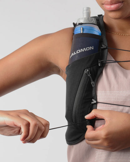 Hydratatievest Salomon ADV Skin 12 Women zwart, detail van de elastische verstelling aan de voorkant
