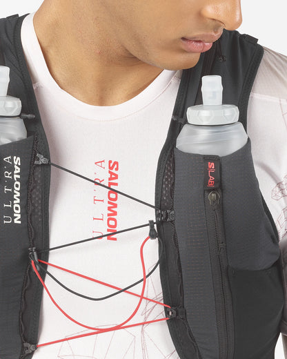 Hydratatievest Salomon S/LAB Ultra 12 zwart, detail van de voorvakken