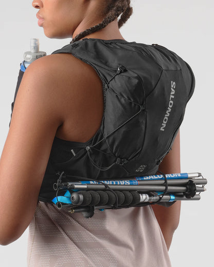 Hydratatievest Salomon ADV Skin 12 Women zwart, transporte trasero de bastones