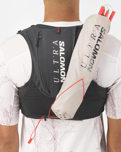 Hydratatievest Salomon S/LAB Ultra 12 zwart, detail van de stof en afwerking