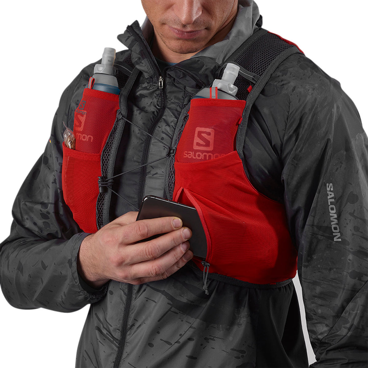 Hydratatievest Salomon Active Skin 4 rood grijs, vooraanzicht