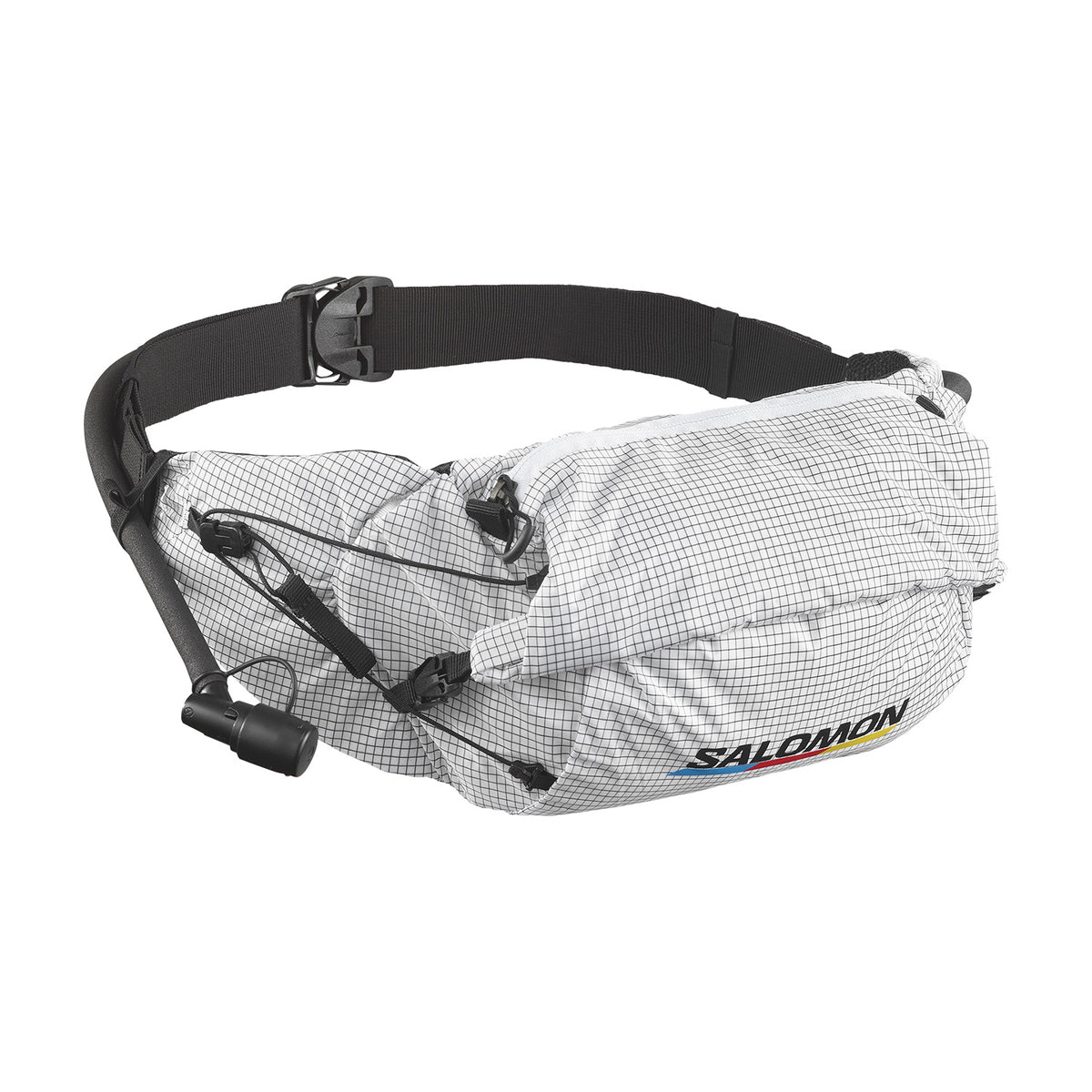 Trailrunningriem Salomon Cross Season Waist Race Flag wit en zwart, overzicht