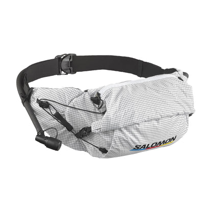 Trailrunningriem Salomon Cross Season Waist Race Flag wit en zwart, overzicht