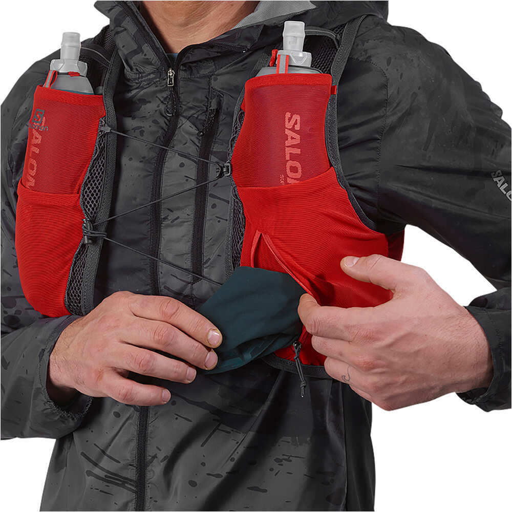 Hydratatievest Salomon Active Skin 8 rood grijs, achteraanzicht