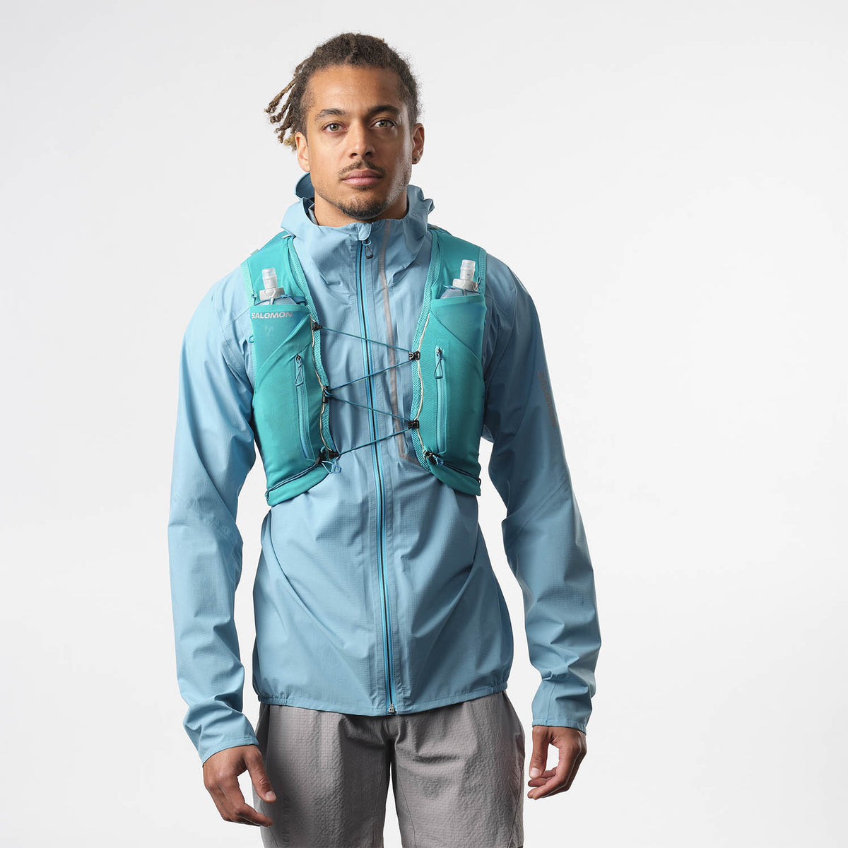Hydratatievest Salomon ADV Skin 12 blauw cielo, detail van de zijkant