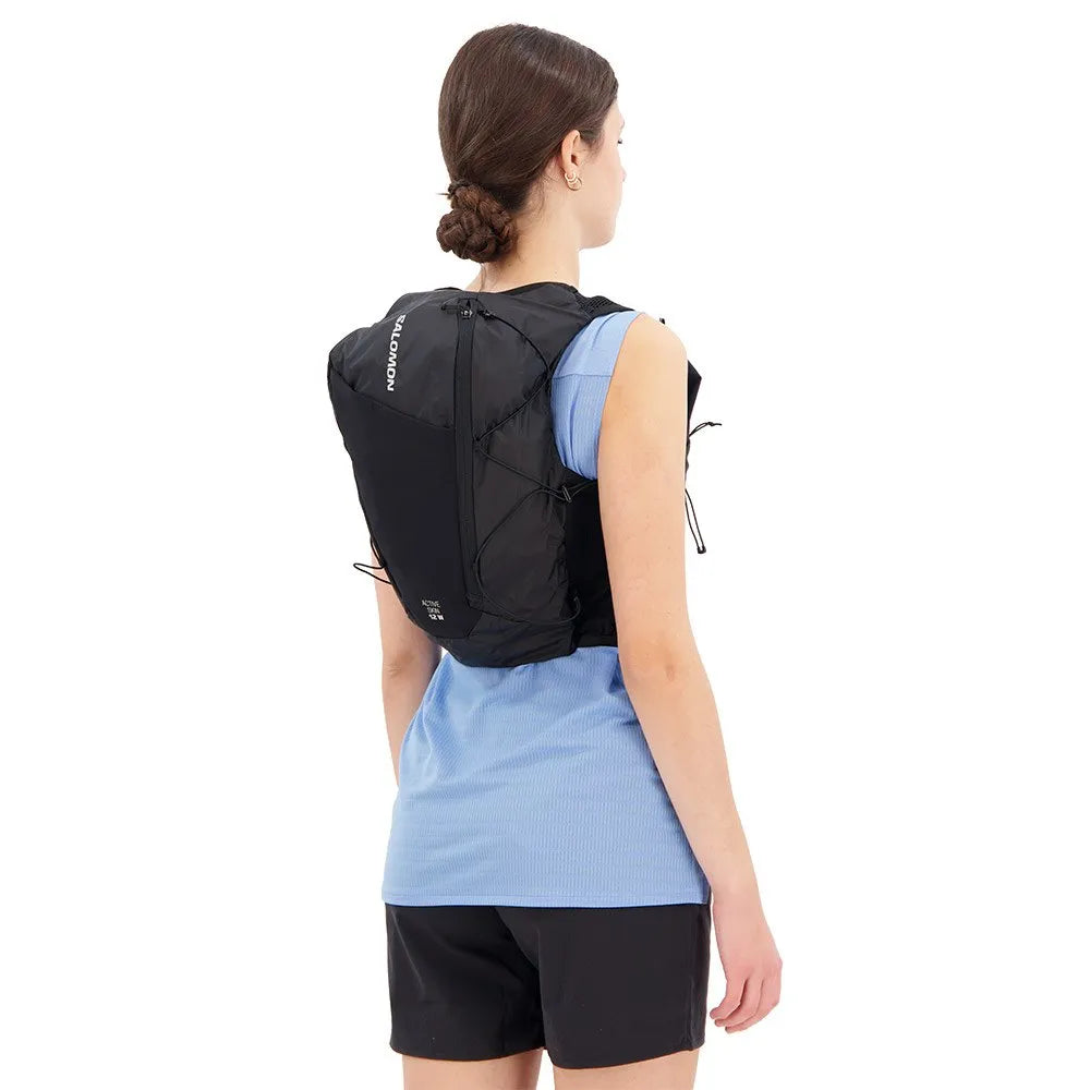 Hydratatievest Salomon Active Skin 12 Women zwart, detail van de voorvakken