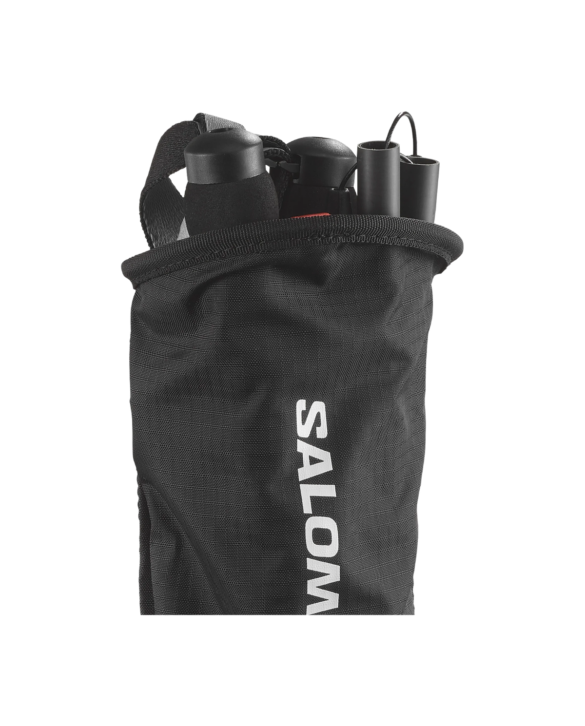 Detail van de opening van de zwarte Salomon Custom Quiver L39283200