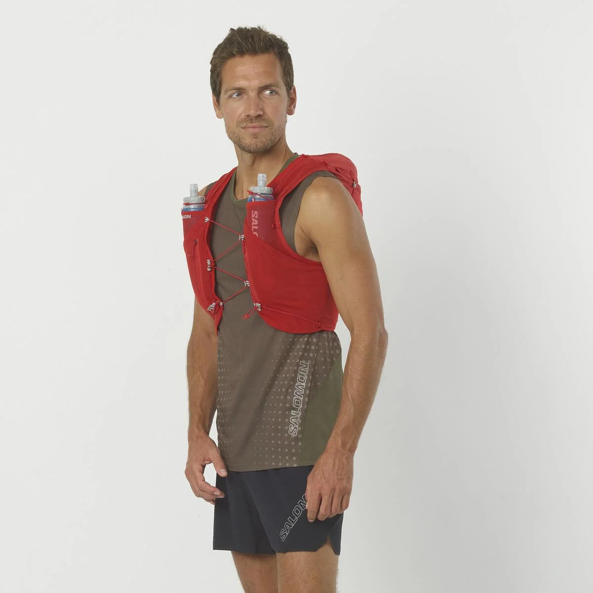 Hydratatievest Salomon ADV Skin 12 rood, detail van de zijkant