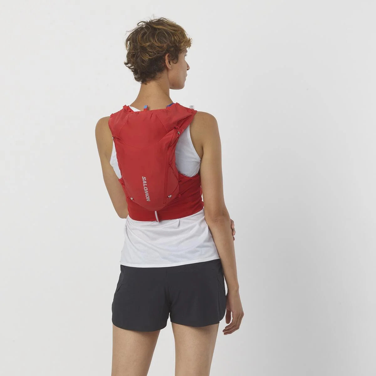 Hydratatievest Salomon ADV Skin 12 rood, detail van de voorvakken