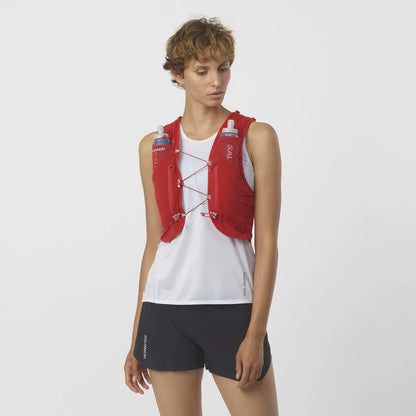 Hydratatievest Salomon ADV Skin 12 rood, detail van het achtervak