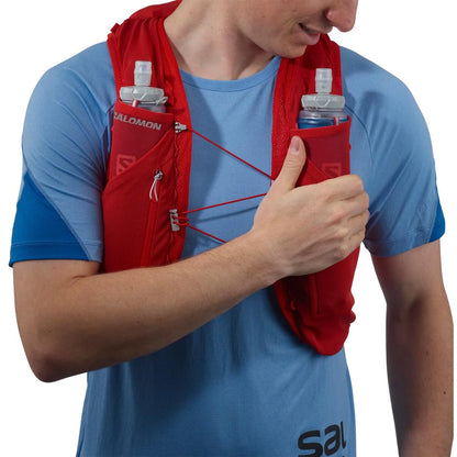 Hydratatievest Salomon ADV Skin 12 rood, detail van het verstelsysteem