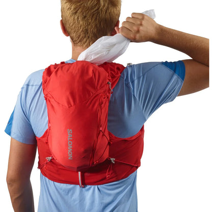 Hydratatievest Salomon ADV Skin 12 rood, detail van de stof en afwerking