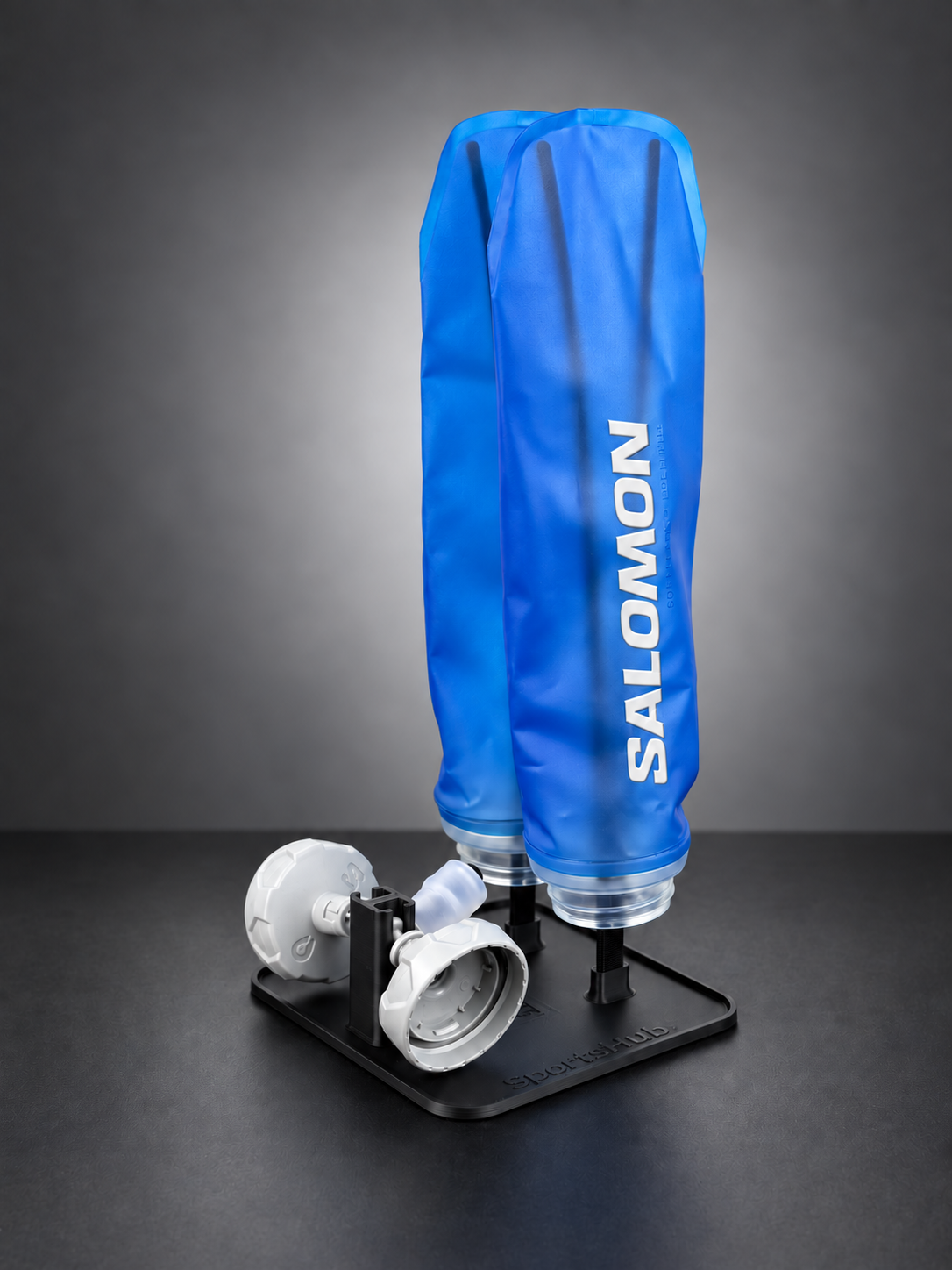 SportsHub-standaard met twee Salomon-softflasks